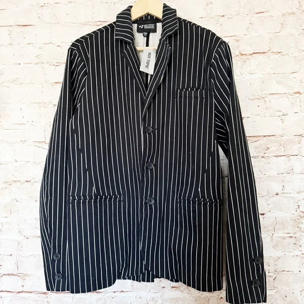 Hot Topic Rude mens pinstripe blazer